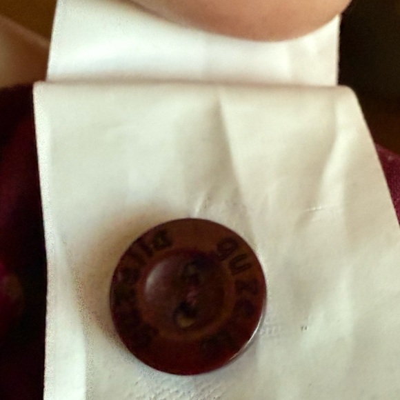 GUZELLA DESIGNER PLEADED BURGUNDY MIDI SKIRT SIZE 10 - Picture 3 of 7